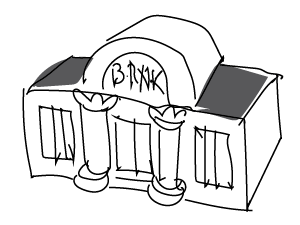 Illustration of a neighborhood bank