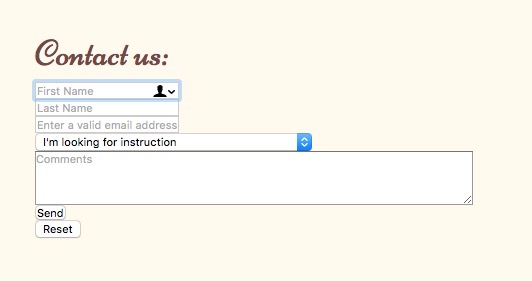 Form with elements set to display:block