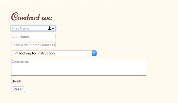 Form with elements set to display:block